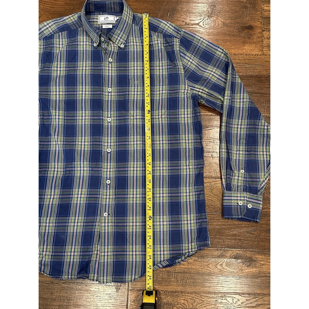 Southern Tide Button Down Shirt Mens M Blue Plaid Classic Fit Long Sleeve - Picture 5 of 8